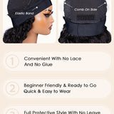 Wavymy Kinky Curly Scarf Wigs 100% Virgin Human Hair Headband Wig No Glue & No Sew Natural Color