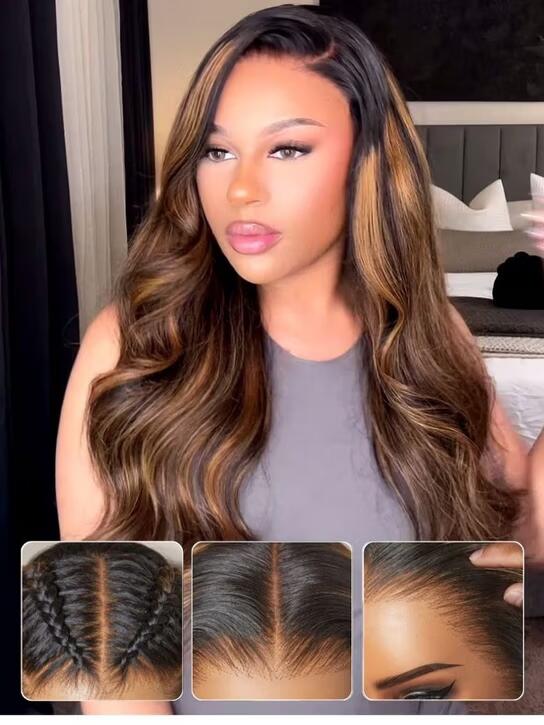 highlight balayage body wave pre everything wear and go wigs