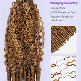 Wavymy Honey Blonde Highlight Burmese Curly Feather Crochet Human Hair Boho Braids Hair Extension