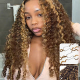 Wavymy Honey Blonde Highlight Burmese Curly Feather Crochet Human Hair Boho Braids Hair Extension
