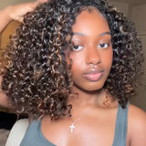 highlight water wave half wig