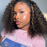 Wavymy Upgrade 3 In 1 Drawstring Half Wigs Seamless Flip Over Wig Beginner Friendly Highlight Water Wave No Lace No Glue Human Hair 180% Density