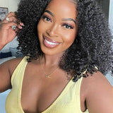 Wavymy Kinky Curly Bob Wigs 4x4 Lace Closure Short Human Hair Wigs