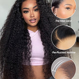 Wavymy 13x4 Kinky Curly Transparent Lace Frontal Wig 100% Virgin Human Hair Wigs Pre Plucked