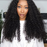 Wavymy Kinky Curly Wear & Go Wigs Dome Cap Glueless 13x4 HD Lace Front Wigs 180% Density