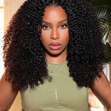 Wavymy 9x6 Skin Lace Kinky Curly M-Cap Wear & Go Pre-bleached Wig 180% Density