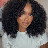 Wavymy Kinky Curly Bob Wigs 4x4 Lace Closure Short Human Hair Wigs 180% Density