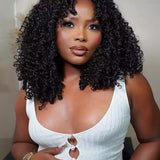 Wavymy Kinky Curly M-Cap 9x6 Lace Wear & Go Wigs Pre-plucked Pre-bleached Wig 180% Density