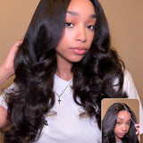 Wavymy Kinky Straight Pre-Styled Layered Wave Wig 7x5 Lace Wear Go Glueless Wig Human Hair Wig 200% Density