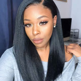 Wavymy Upgrade 13x6 Max Lace Frontal Wear & Go Wigs Kinky Straight Dome Cap Glueless Wigs 180% Density