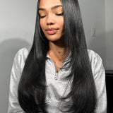 Wavymy Upgrade 13x6 Max Lace Layered Cut Straight Wear & Go Wigs Dome Cap Glueless Wigs 180% Density