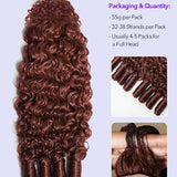 Wavymy Reddish Brown Burmese Curly Feather Crochet Hair Human Hair Extensions