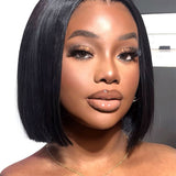 Wavymy HD Lace Bob Wigs Straight 4x4 Lace Closure Bob Wig Natural Color Human Hair Wigs
