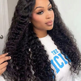 Clearance Sale Wavymy Water Wave Pre-Bleached Wear Go Wigs 180% Density 6x4 Lace Closure Wigs 100% Human Hair 26 Inches