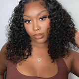 CLEARANCE SALE | Water Wave 13*4*1 Lace T-Part  Wigs Human Hair adjustable Perfectly Fit Belt Wig