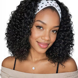 Wavymy Water Wave Headband Wig 100% Virgin Human Hair Glueless Wig 180% Density 14 Inches