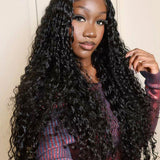 Wavymy Water Wave 13x4 & 13x6 Lace Frontal Wig Natural Color Wig 180% Density Human Hair