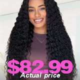 Wavymy Water Wave Wear & Go Pre-Bleached Wigs Dome Cap Glueless 7x5 Lace Closure Wig 180% Density