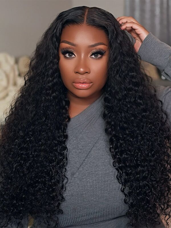 water wave human hair 360 glueless wig 