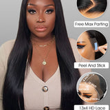 Wavymy Wear & Go Wigs Dome Cap Glueless HD Lace Straight 13x4 Lace Front Wigs 180% Density