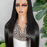 Wavymy Silk Straight 13x6 Lace Frontal Wear & Go Wigs Dome Cap Glueless Pre-bleached Straight Wigs 350% High Density