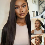 straight  human hair 360 glueless wig 