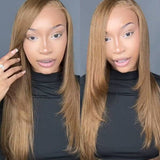 80% Off | Wavymy Layered Cut Chestnut Brown Wear Go Wigs 180% Density Straight 4x6 Lace Closure Wigs 100% Human Hair