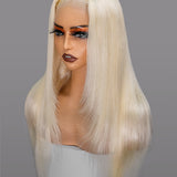 Wavymy Layer Cut 613 Ash Blonde Colored Wear GO Glueless 4x6 Lace Closure 180% Density Blonde Color Straight Wigs