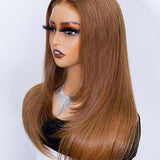 100% human hair straight layered wigs