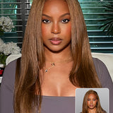 80% Off | Wavymy Layered Cut Chestnut Brown Wear Go Wigs 180% Density Straight 4x6 Lace Closure Wigs 100% Human Hair