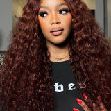 Wavymy Wear & Go Reddish Brown 7x5 Glueless Lace Wigs Human Hair 180% Density