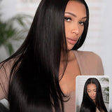 Wavymy M-Cap 9x6 Lace Wear Go Pre Cut Glueless Straight Pre-bleached Wigs 180% Density