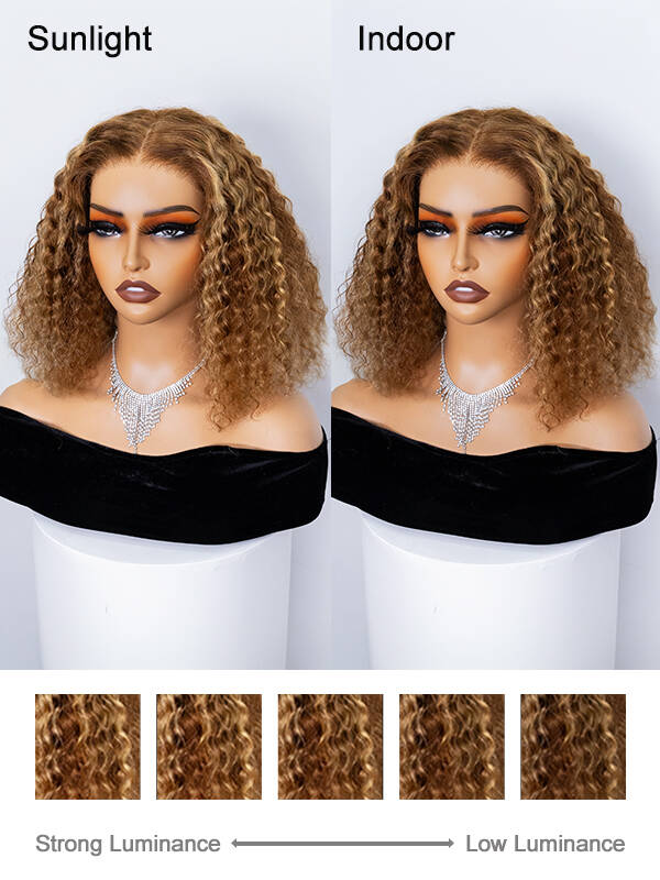 human hair honey blonde highlight wig