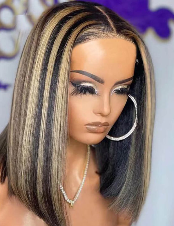 Wavymy Straight Bob Wear Go Glueless Wigs 7x5 Lace Closure Wigs 180 Denisity 8-14 Inches Human Hair