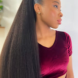 Wavymy Yaki Straight Wrap Around Ponytail Extension Human Hair