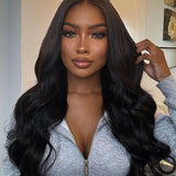 $0 Get Free Wig | Glueless Straight Wigs With Bangs & Wear Go Body Wave 4x6 Pre-bleached Wigs180 Density