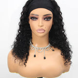 Wavymy Water Wave Headband Wig 100% Virgin Human Hair Pre-attached Scarf Natural Color Glueless Wig  Long Headband Wig Fashion