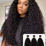 Wavymy Kinky Curly Virgin Human Hair Weave 2/3/4 Bundles Natural Black