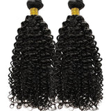 Wavymy Kinky Curly Virgin Human Hair Weave 2/3/4 Bundles Natural Black