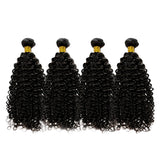 Wavymy Kinky Curly Virgin Human Hair Weave 2/3/4 Bundles Natural Black