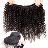 Wavymy Kinky Curly Virgin Human Hair Weave 2/3/4 Bundles Natural Black