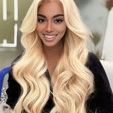 Wavymy Pre Cut  613 Ash Blonde  Colored Wear GO Glueless 4x6 Lace Closure 180% Blonde Color Perfect Summer Wig