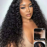 Wavymy Pre-bleached HD Lace Wear & Go Wigs Dome Cap Glueless Water Wave 4x6 Lace Closure Wig 180% Density