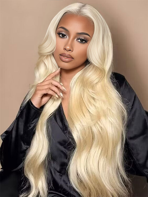 Wavymy Real Hair Wigs 613 Ash Blonde Colored Wear GO Glueless 4x6 Lace Closure Wig