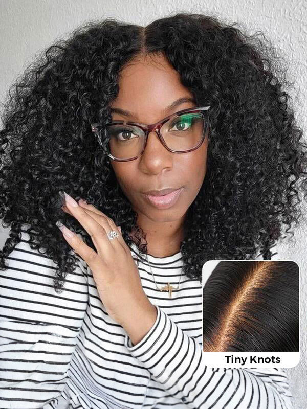 Wavymy M-Cap 9x6 Lace Kinky Curly Pre-plucked Shake And Go Wigs