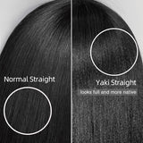 Wavymy Yaki Straight Headband Wig Real Scalp Ice Silk Headband 100% Virgin Human Hair Pre-attached Scarf Glueless Wig