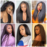Wavymy Kinky Straight 4x4 Lace Closure Wigs Swiss Lace Part Human Hair Wigs