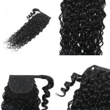 Wavymy Human Hair Water Wave Drawstring Ponytail Wrap Around Ponytail Long Human Hair Piece