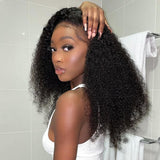 Wavymy Kinky Curly 4x4 Lace Closure Wigs Swiss Lace Part Wigs Pure Handmade