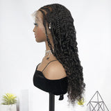 Wavymy 13x4 Deep Wave Lace Frontal Wig Braided Half Up Half Down Virgin Human Hair Lace Front Wig